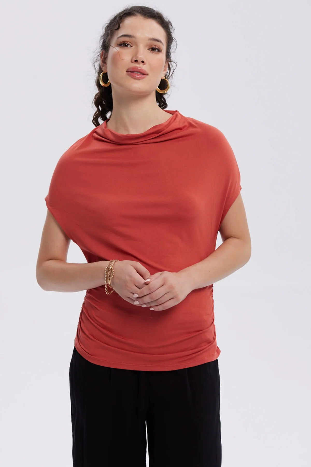 Polera Mujer Animal Print Terracota