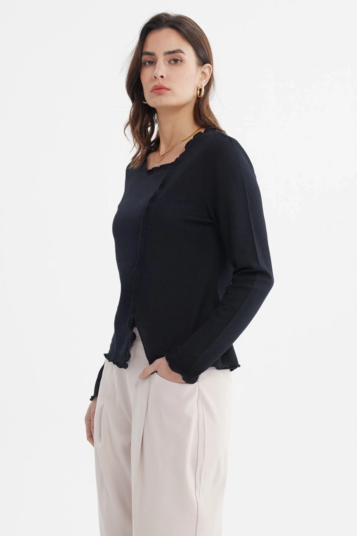 Polera Mujer Basta Rule Asimétrica Negro - Image 2