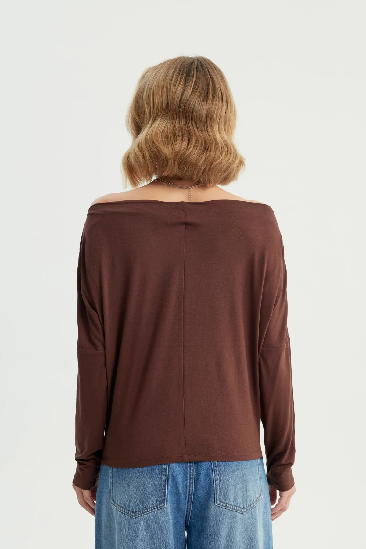 Polera Mujer Clásica Café Oscuro - Image 3