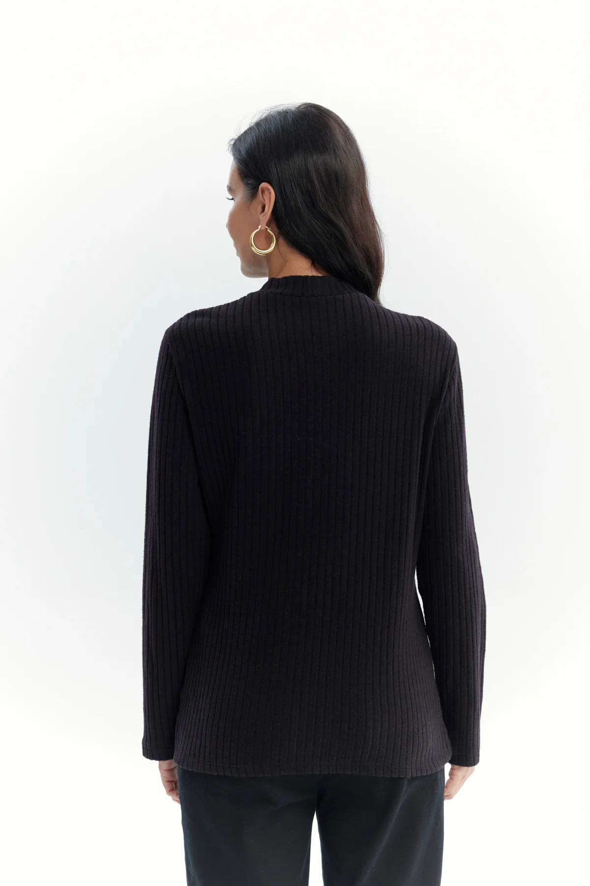 Polera Mujer Detalle Botones Negro - Image 3