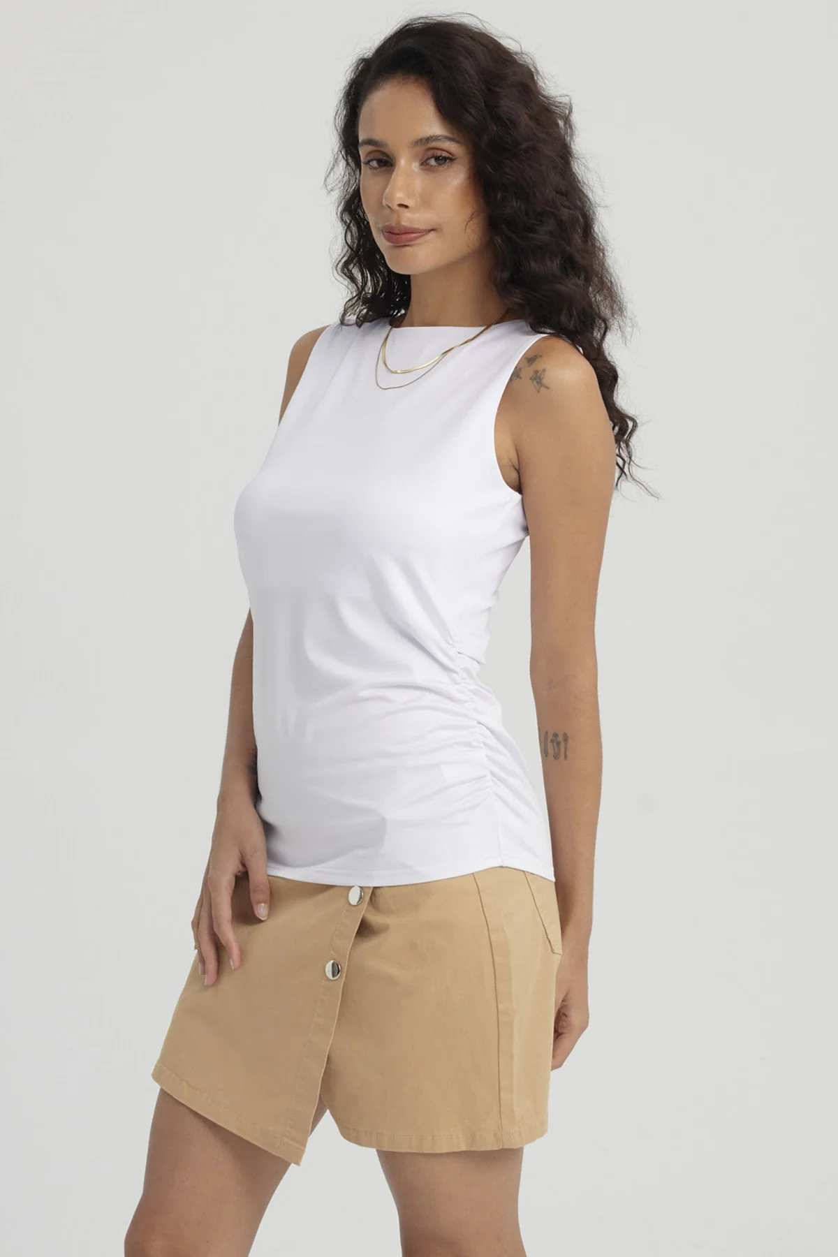 Polera Mujer Doble Capa Delantera Blanco - Image 2