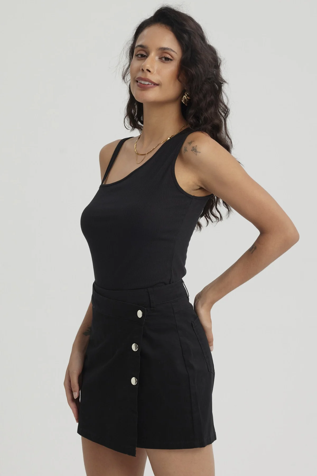 Polera Mujer Doble Pabilo Negro - Image 2