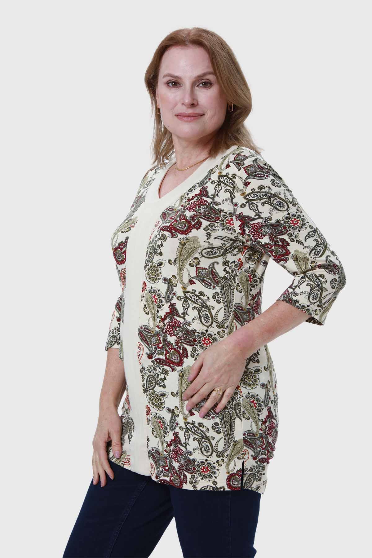 Polera Mujer Print Guinda - Image 2
