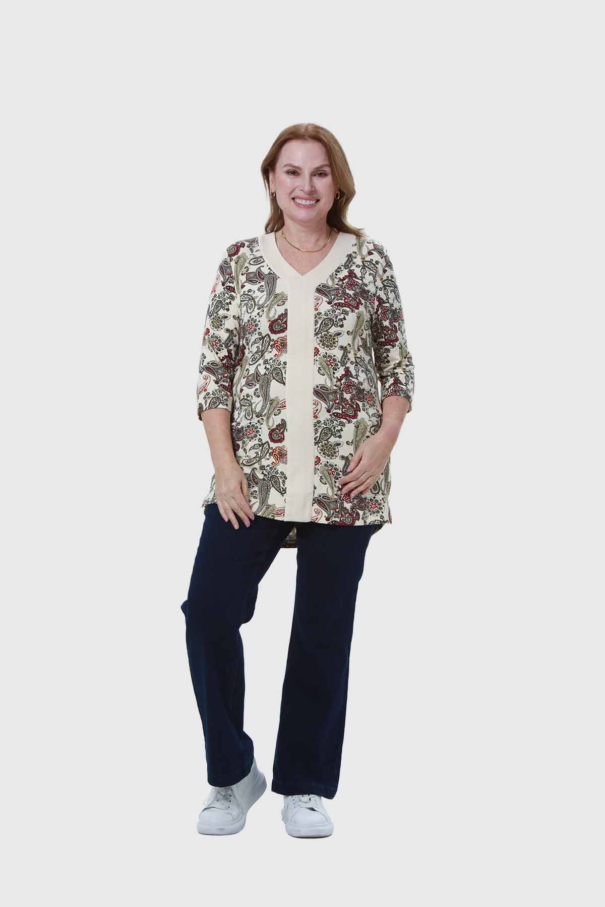 Polera Mujer Print Guinda - Image 4