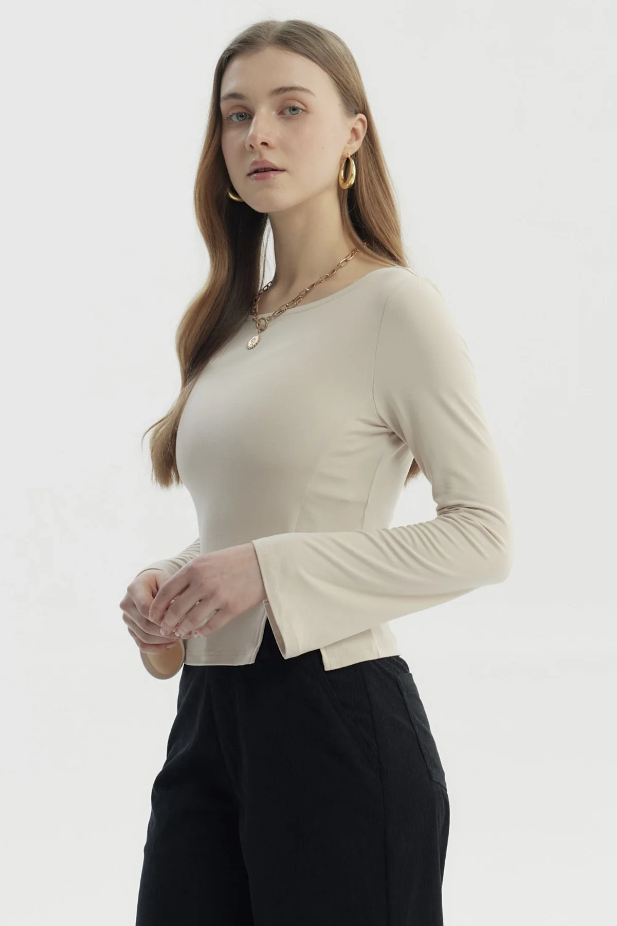 Polera Mujer Juvenil Beige Claro - Image 2
