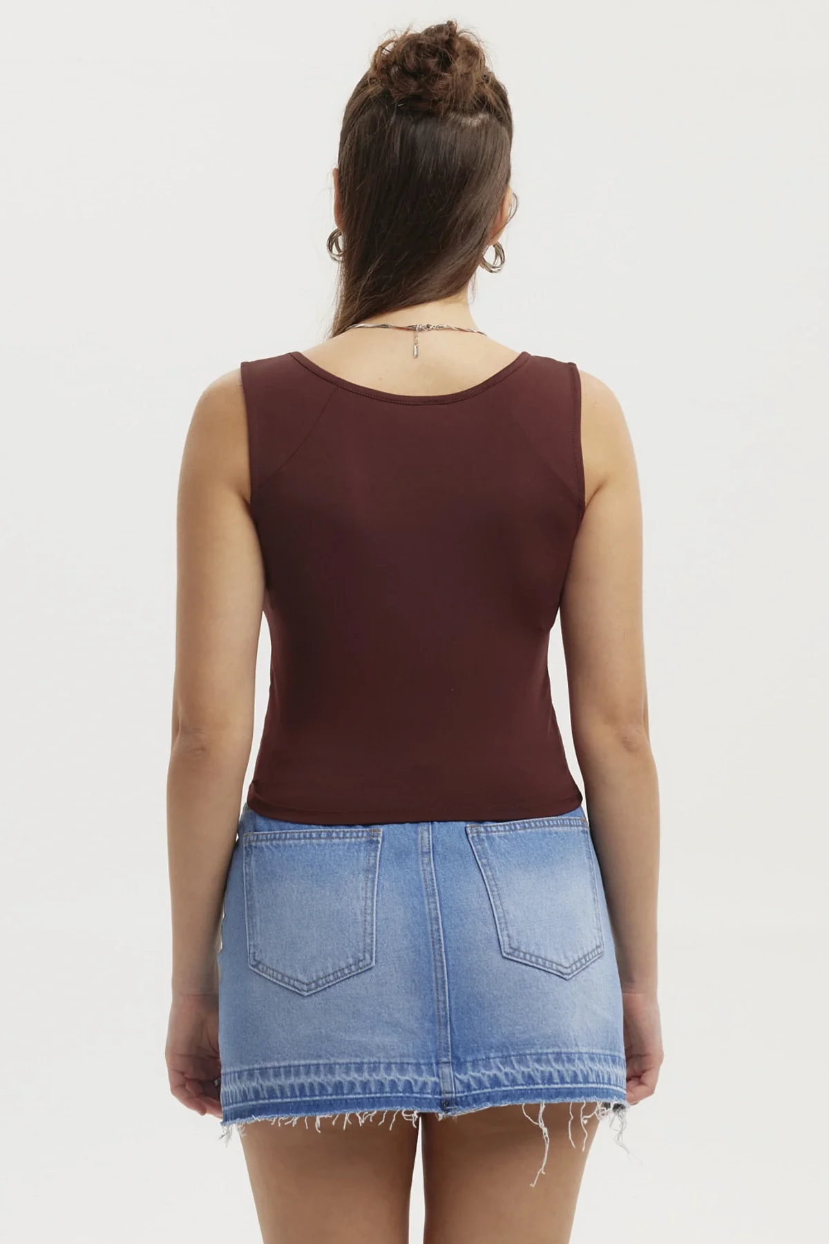 Polera Mujer Lisa Café - Image 3