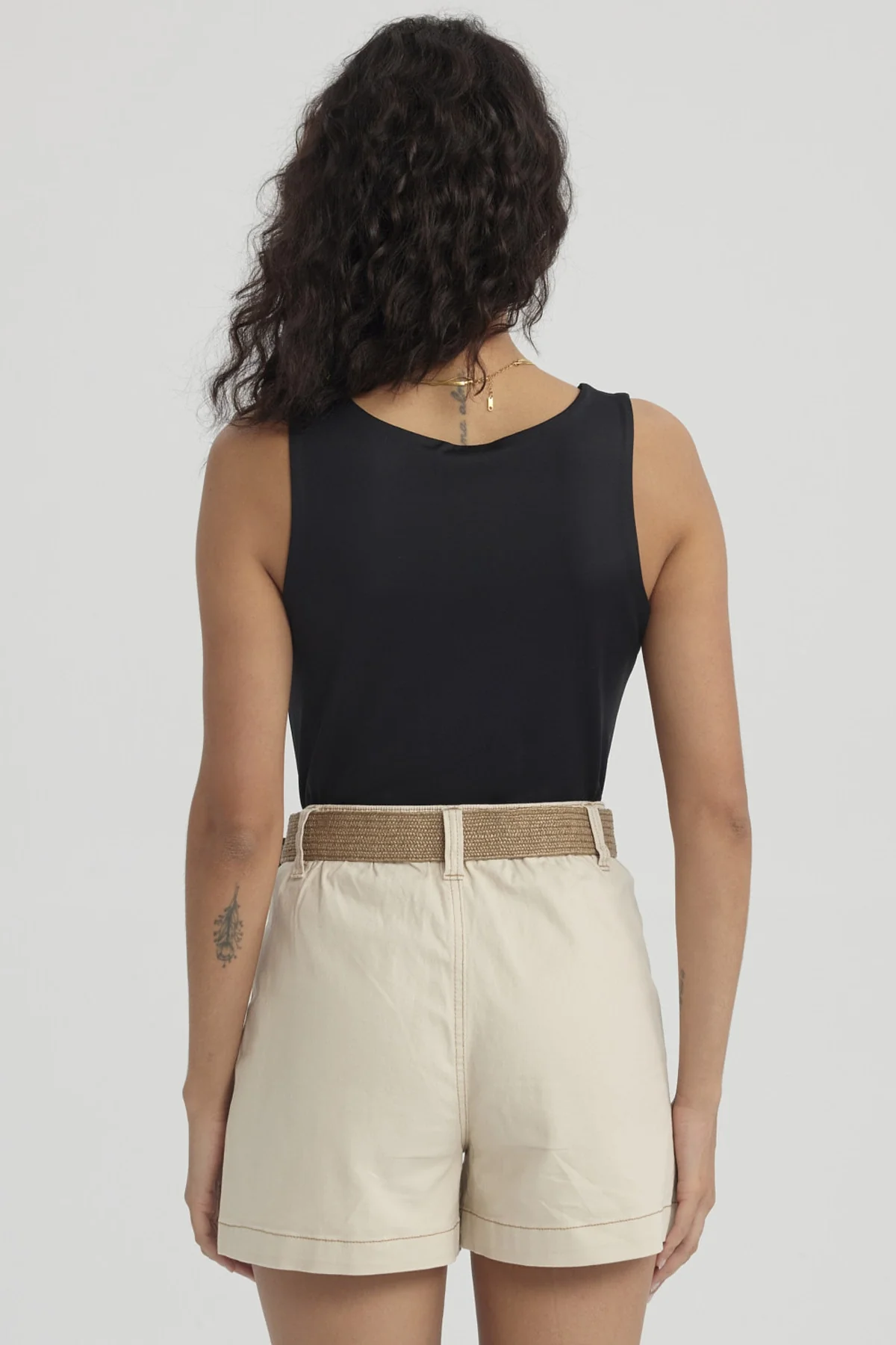 Polera Mujer Lisa Doble Capa Negro - Image 3
