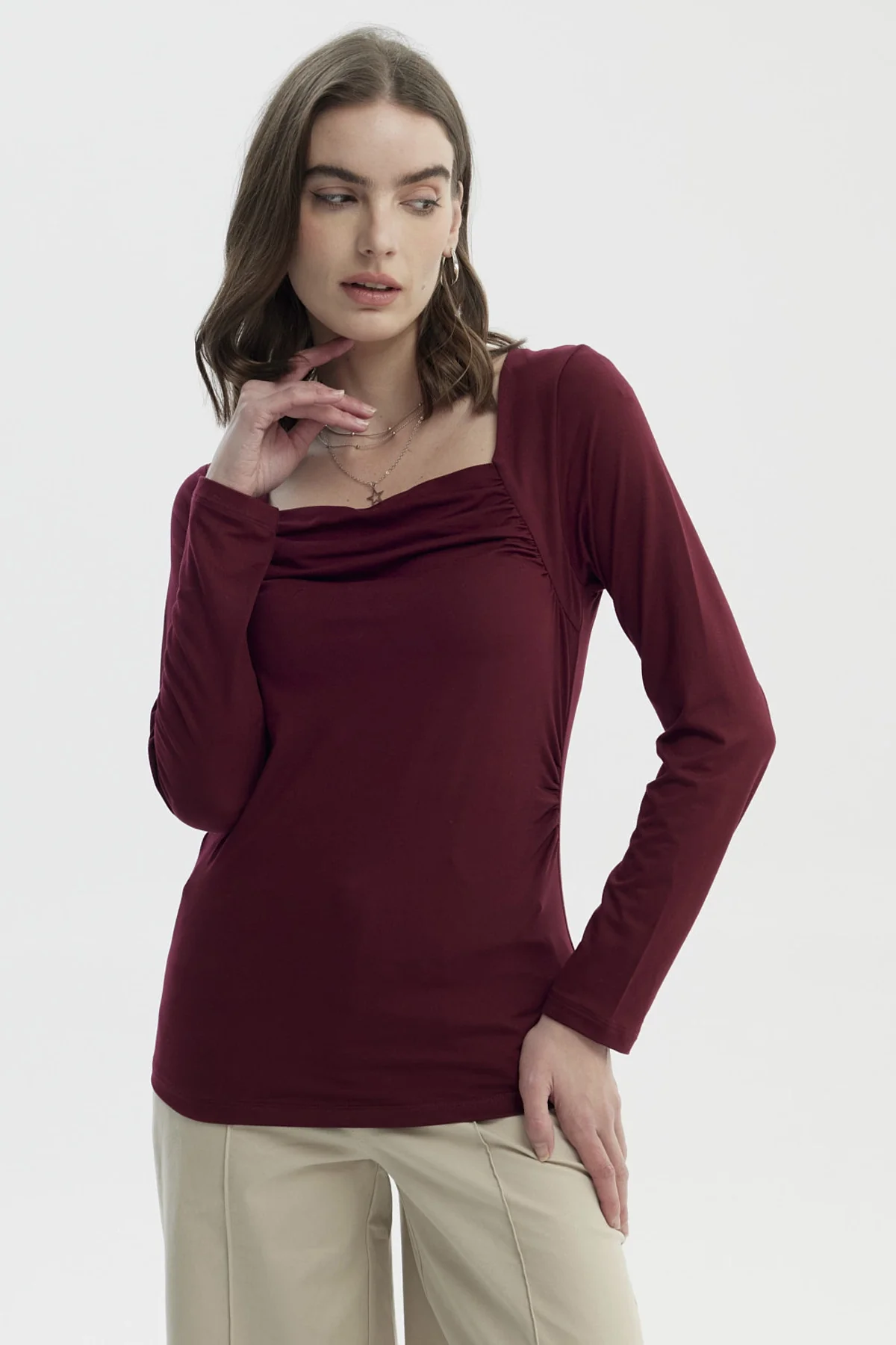 Polera Mujer Burdeo