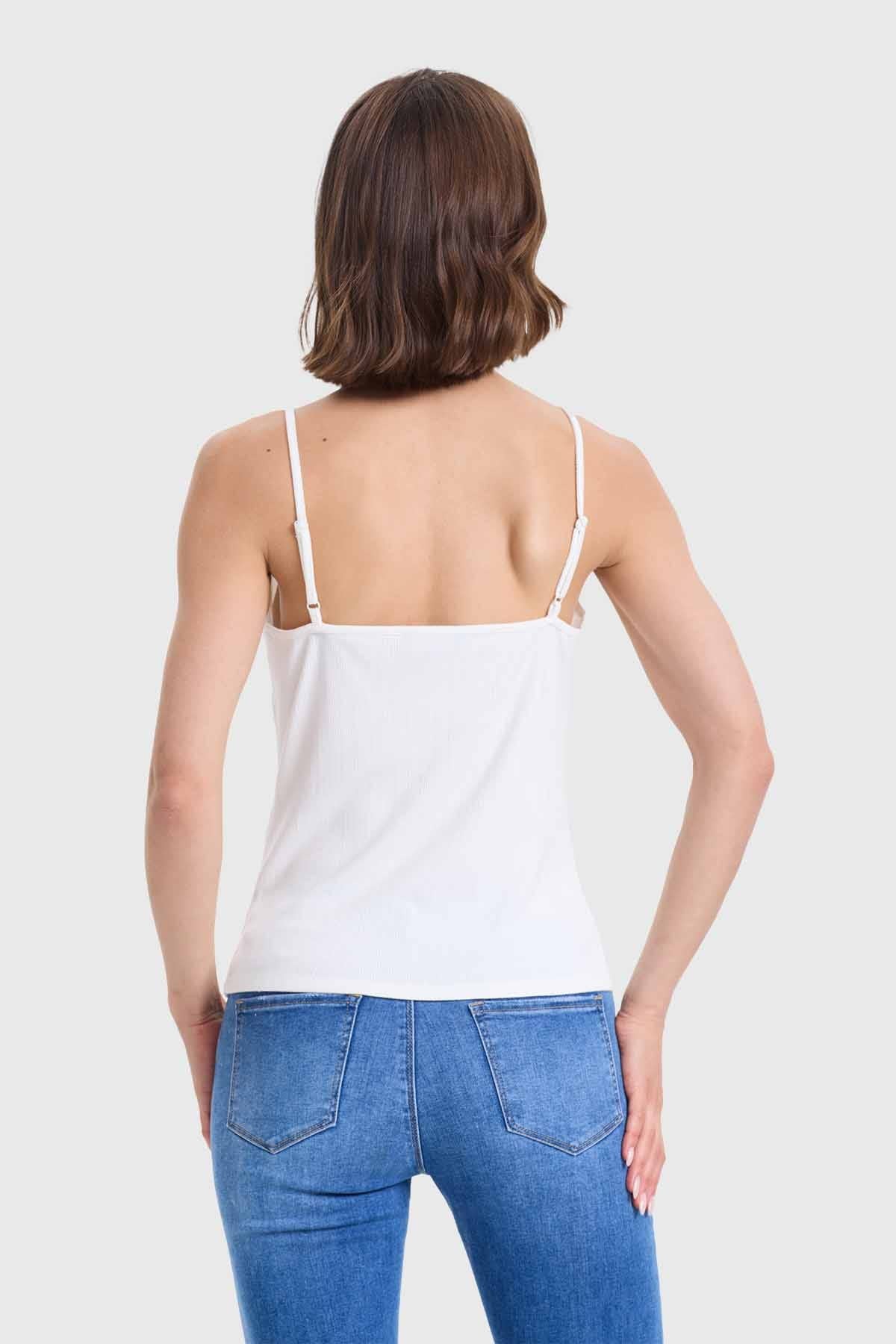 Polera Mujer Pábilo Rib Botones Crudo - Image 3