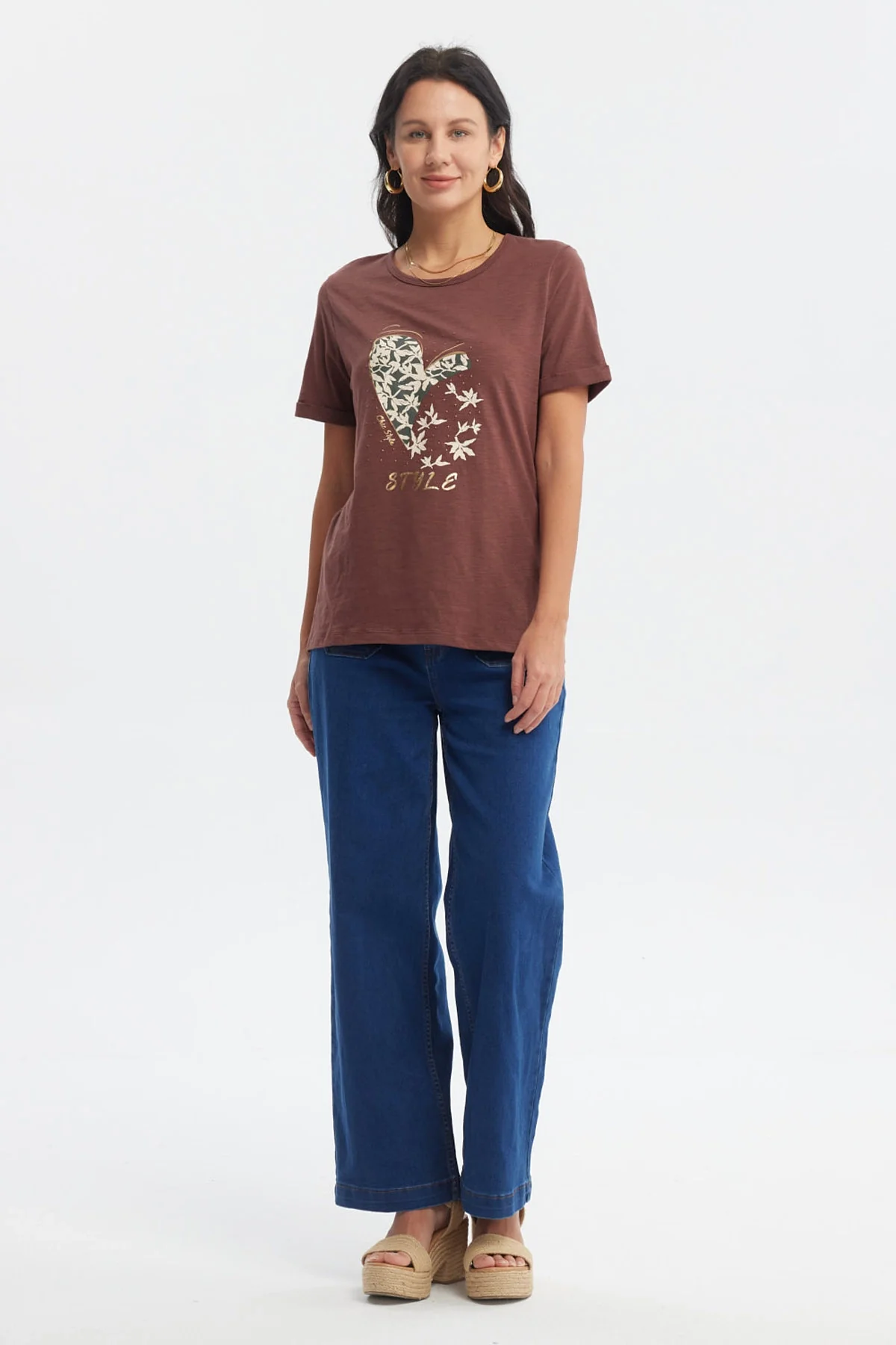 Polera Mujer Print Café - Image 4