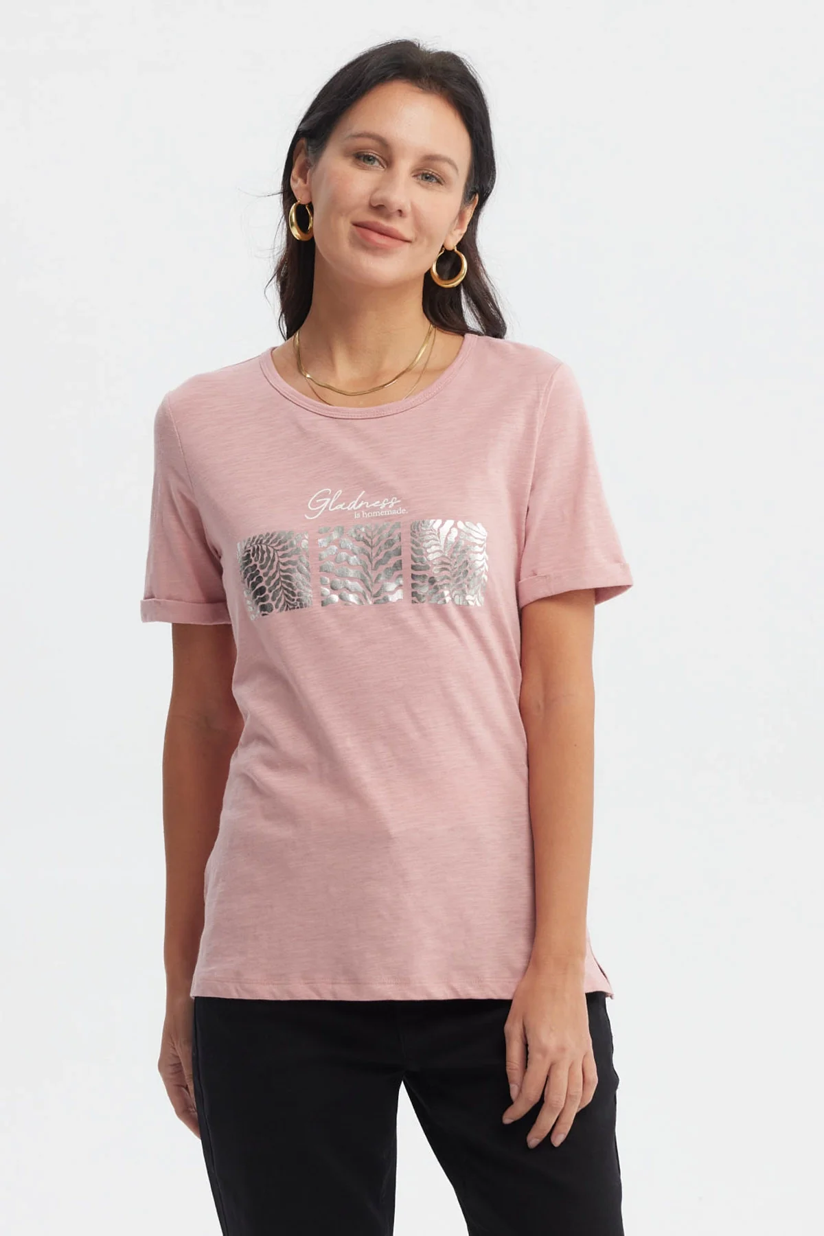 Polera Mujer Print Palo Rosa