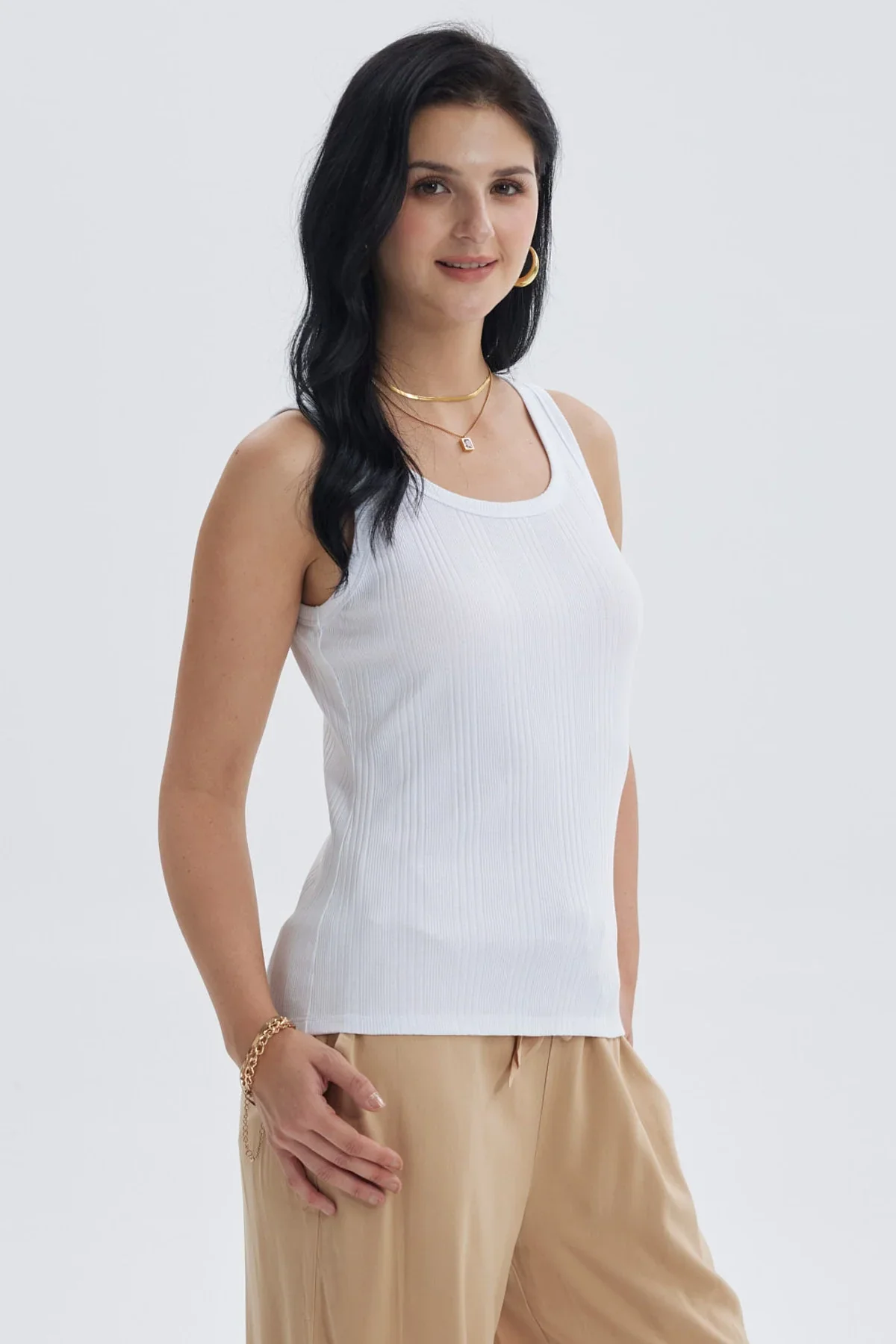 Polera Mujer Rib Lisa Blanco - Image 2
