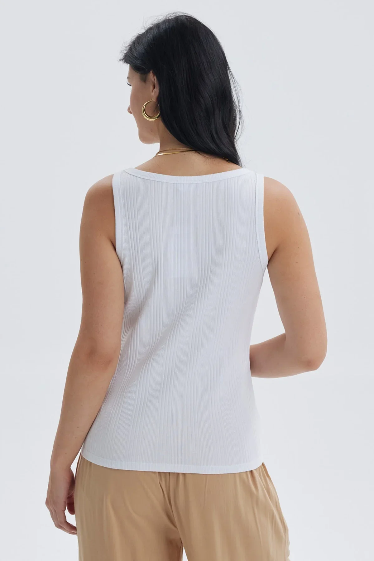 Polera Mujer Rib Lisa Blanco - Image 3