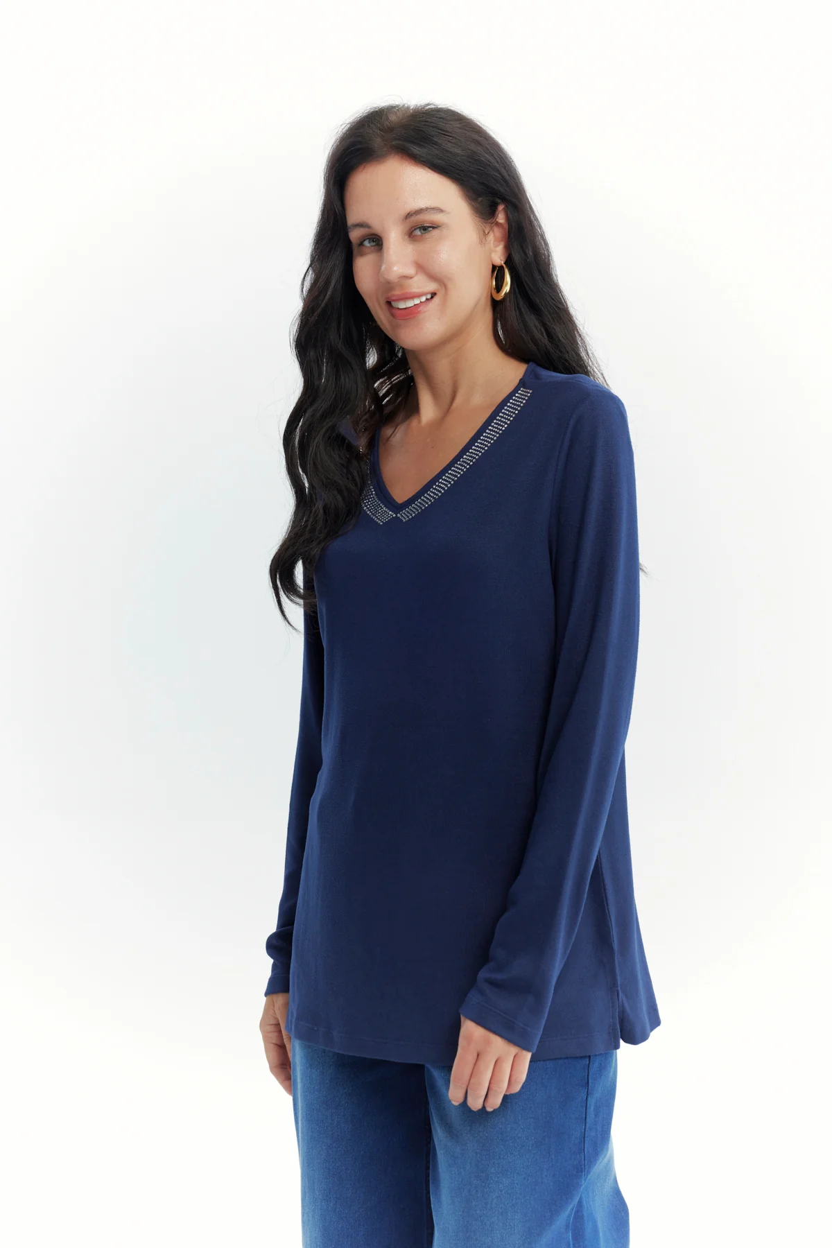 Polera Mujer Slim Azul Oscuro - Image 2