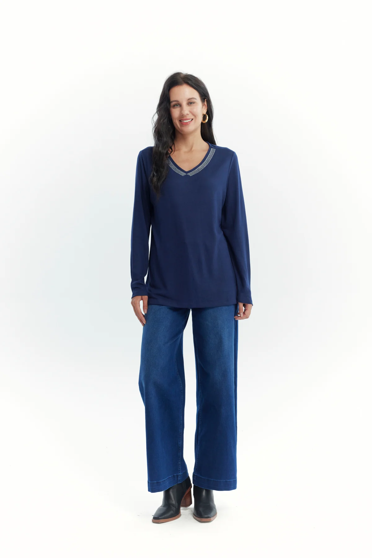 Polera Mujer Slim Azul Oscuro - Image 4