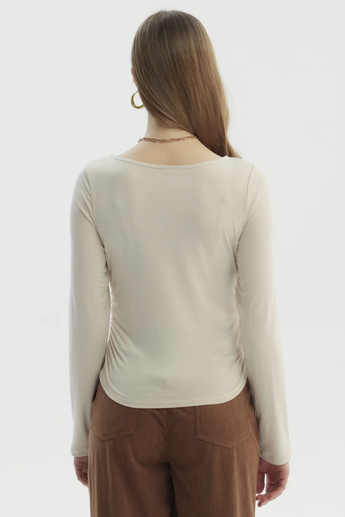Polera Mujer Slim Beige Claro - Image 3