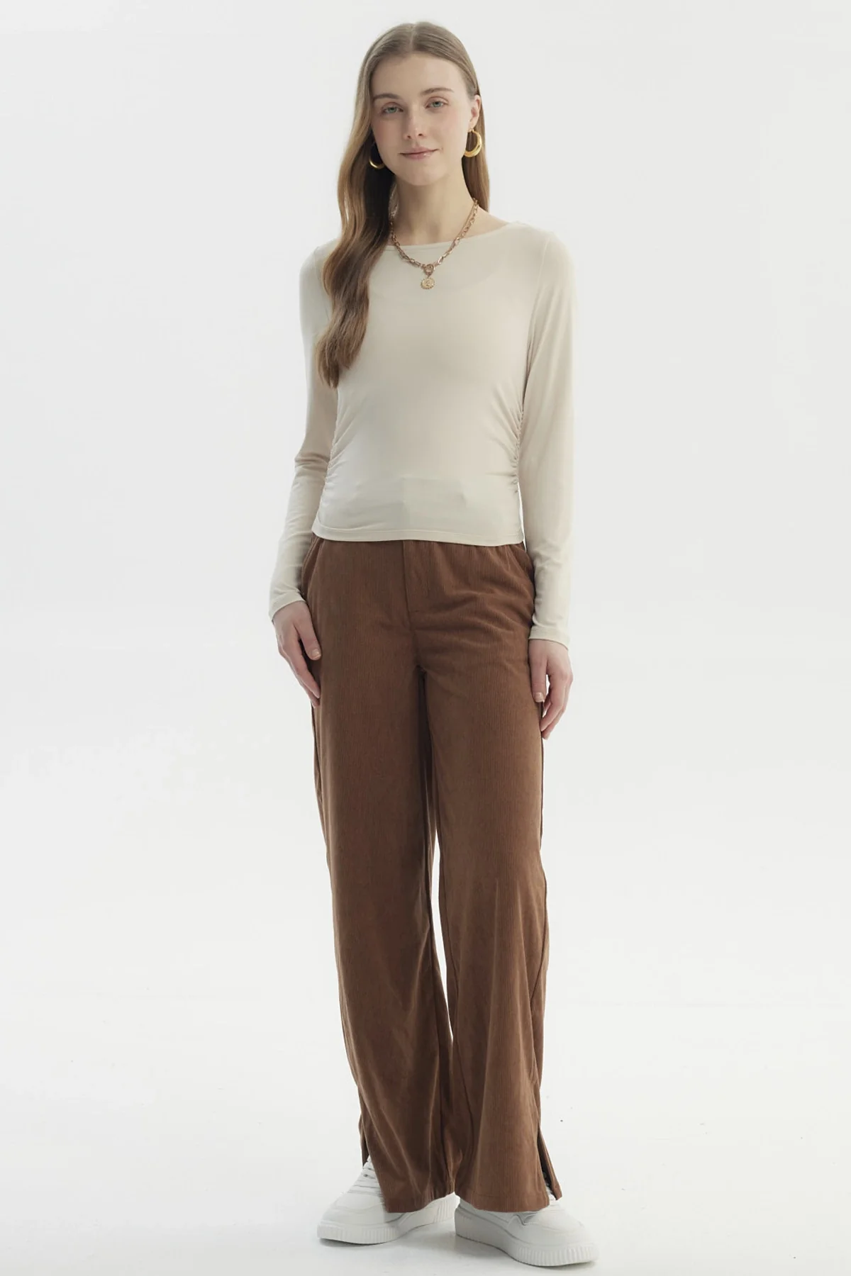 Polera Mujer Slim Beige Claro - Image 4