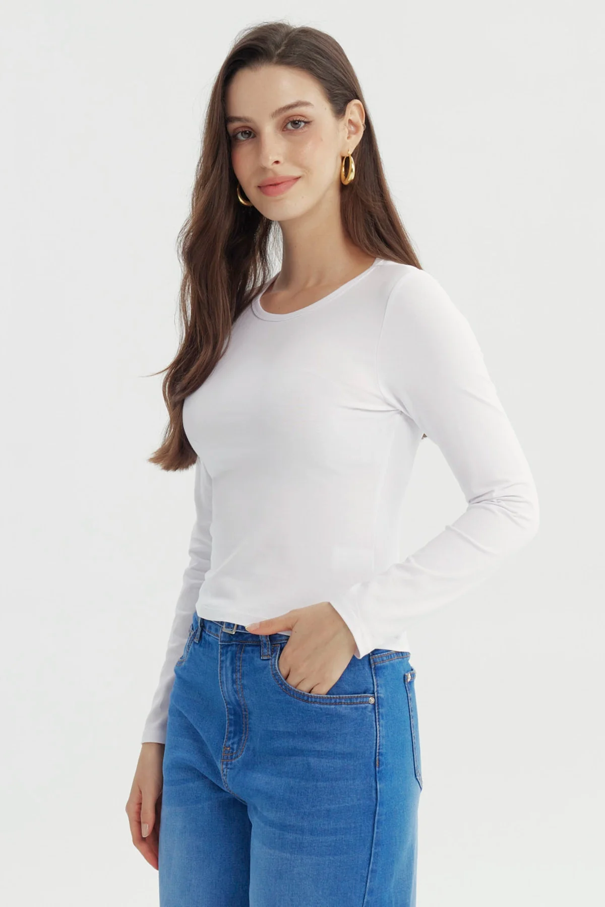 Polera Mujer Slim Blanco - Image 2