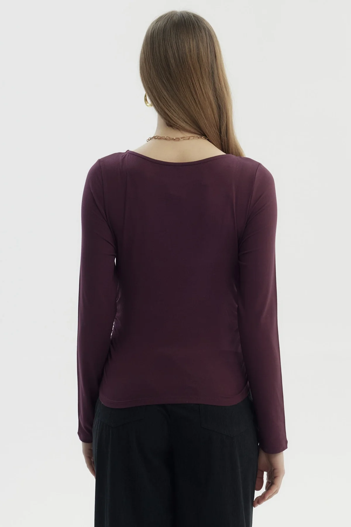 Polera Mujer Slim Burdeo - Image 3