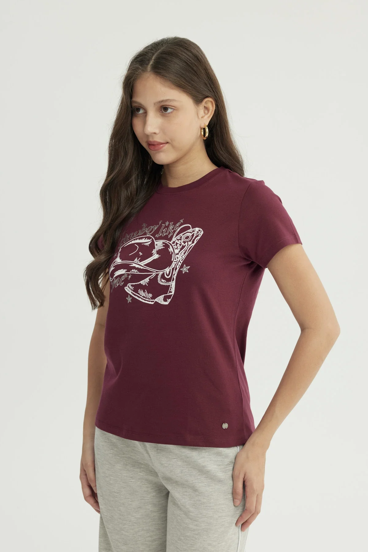 Polera Mujer Slim Burdeo - Image 2