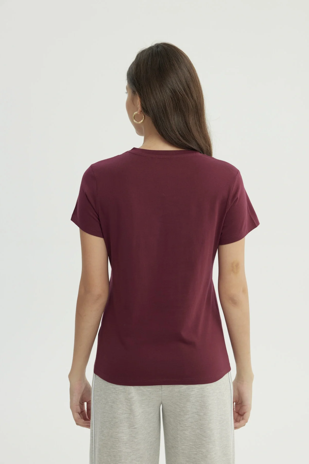 Polera Mujer Slim Burdeo - Image 3