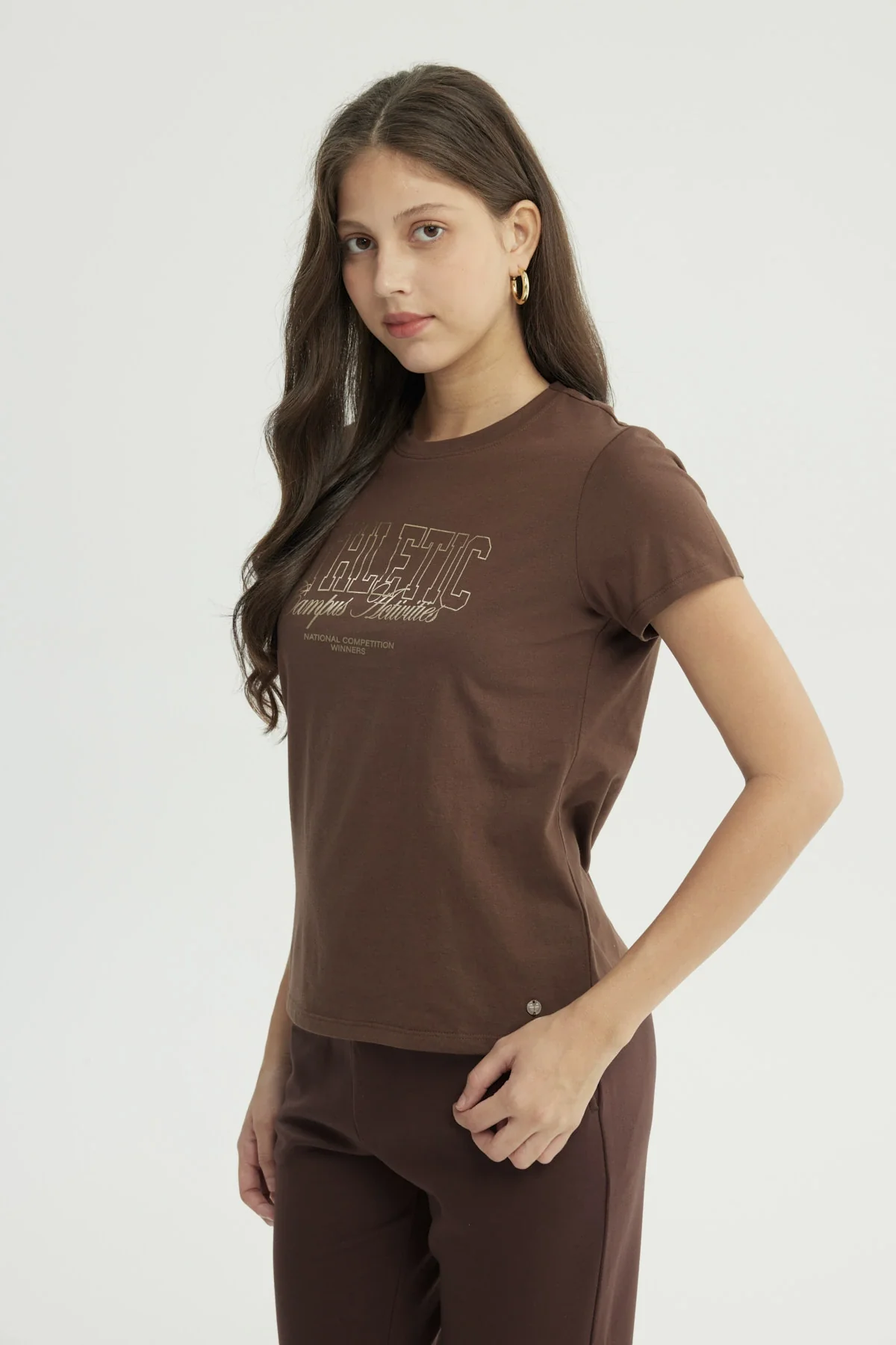 Polera Mujer Slim Café - Image 2