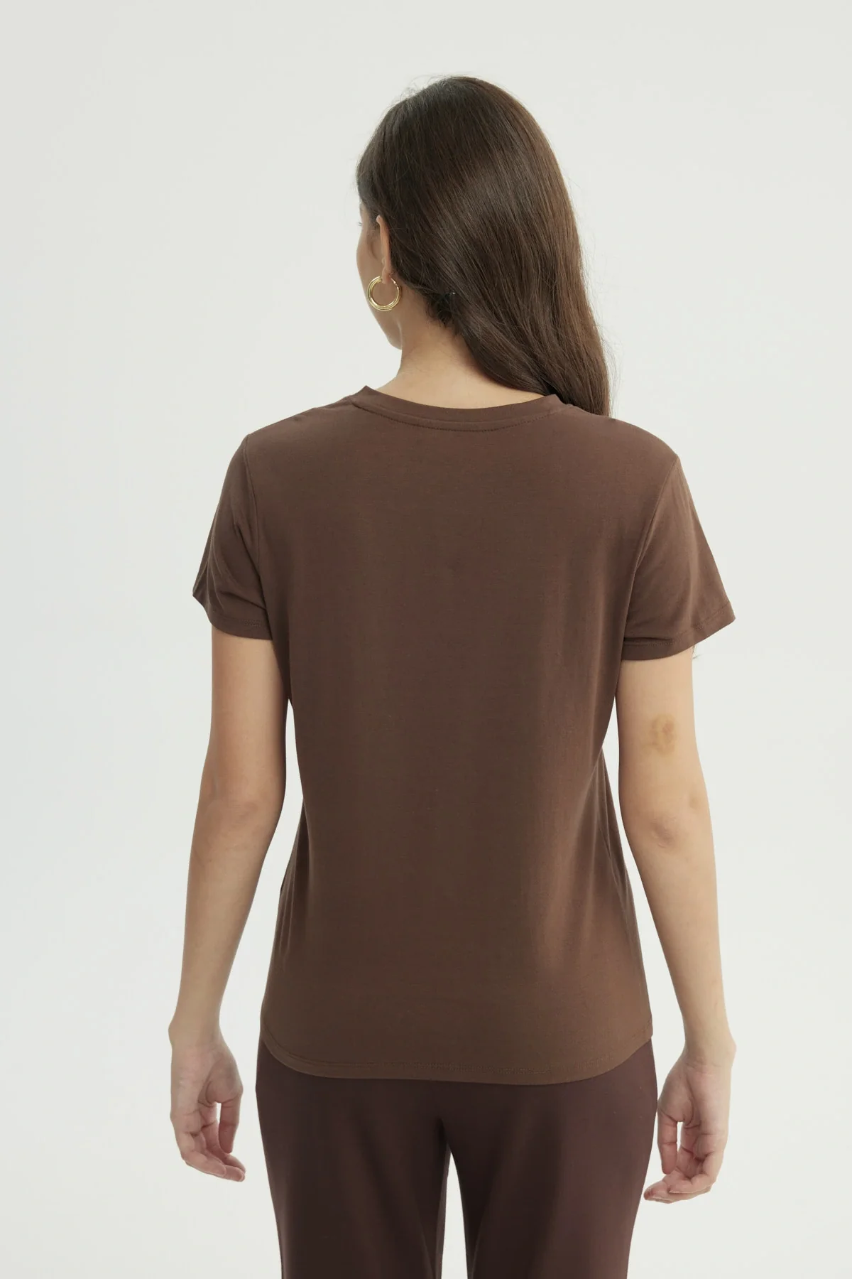 Polera Mujer Slim Café - Image 3