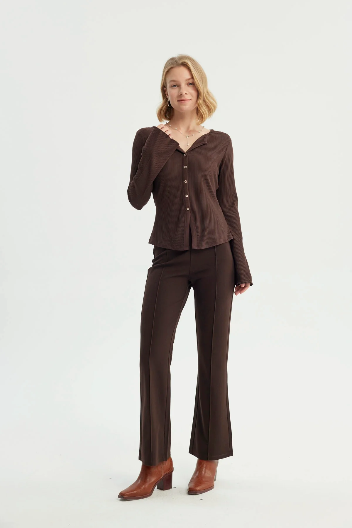 Polera Mujer Slim Chocolate - Image 4