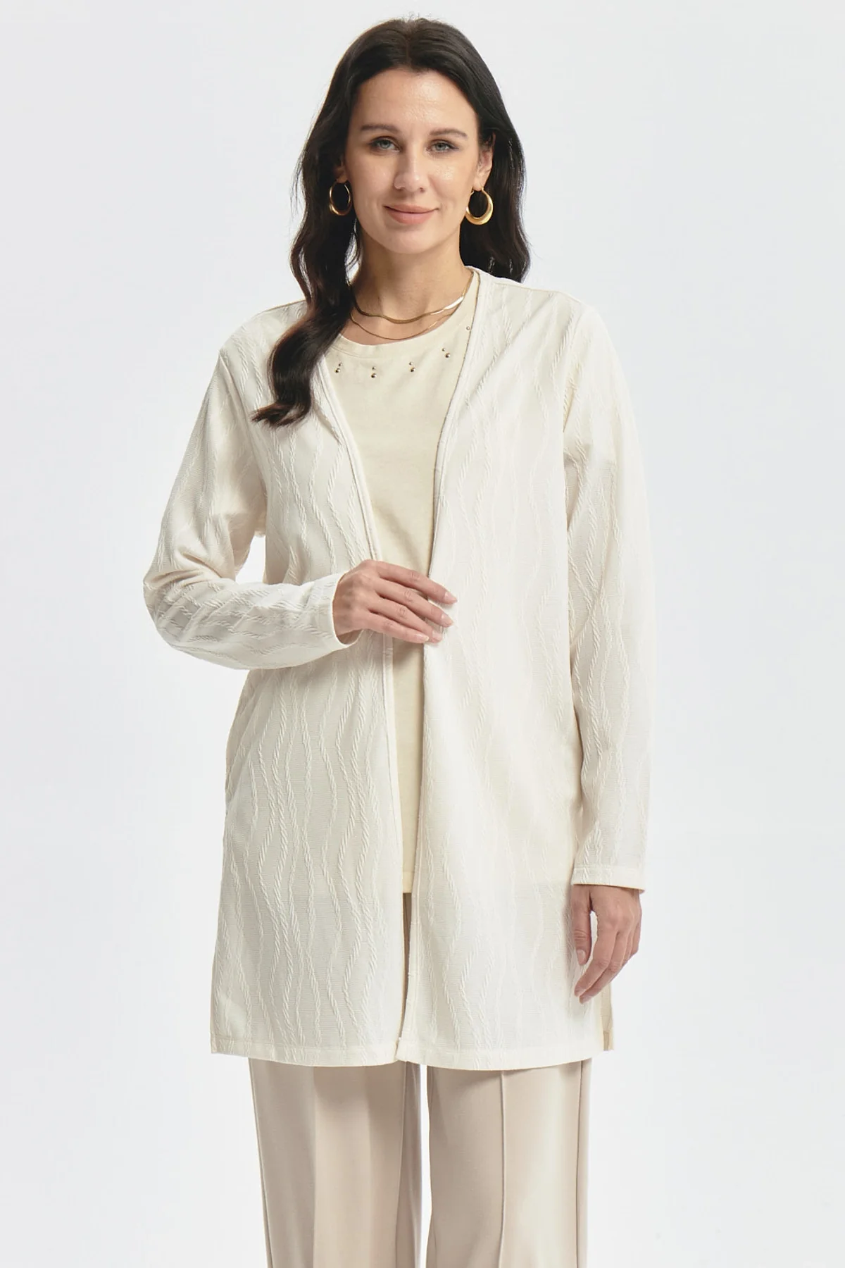 Polera Mujer Slim Crema