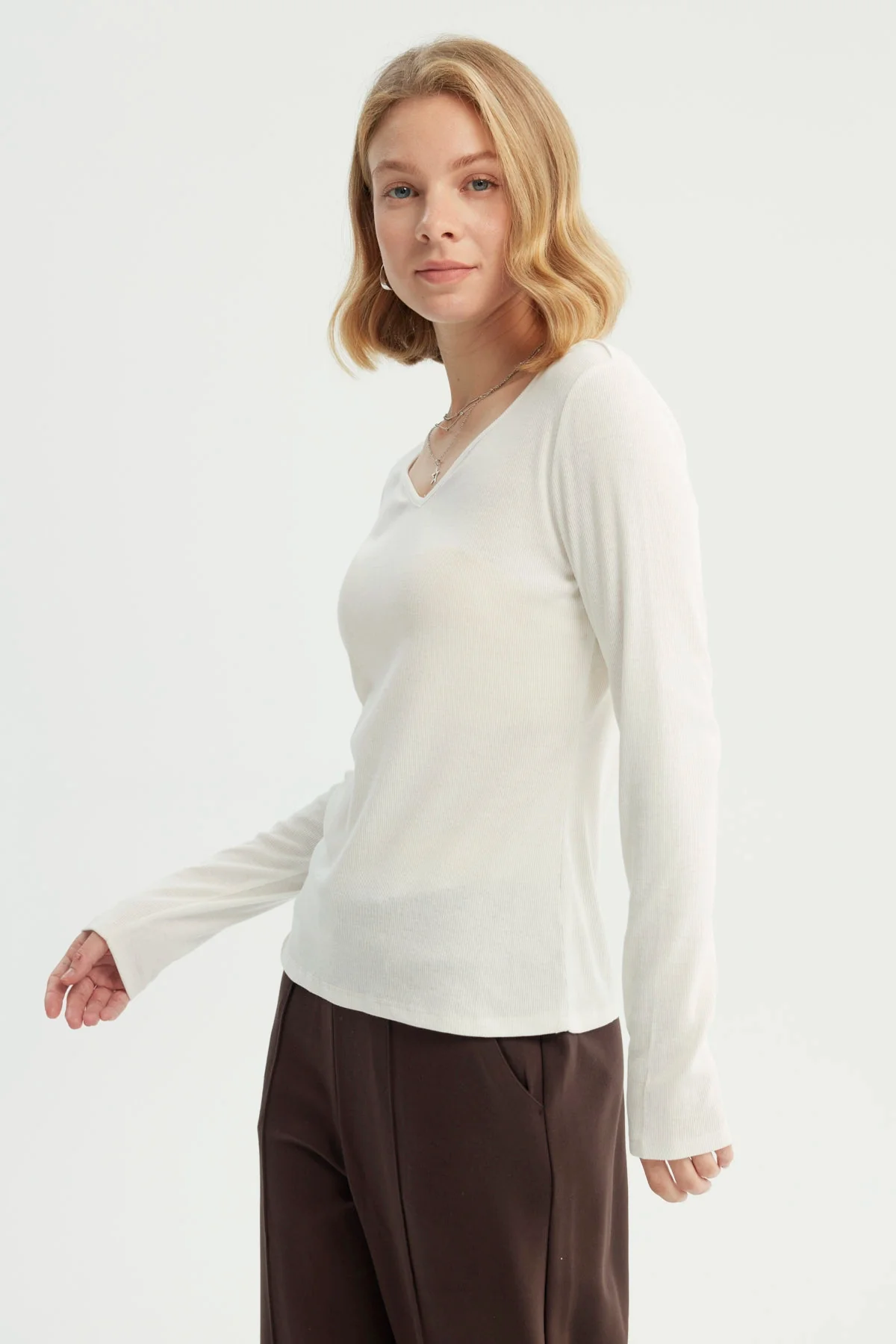 Polera Mujer Slim Crudo - Image 2