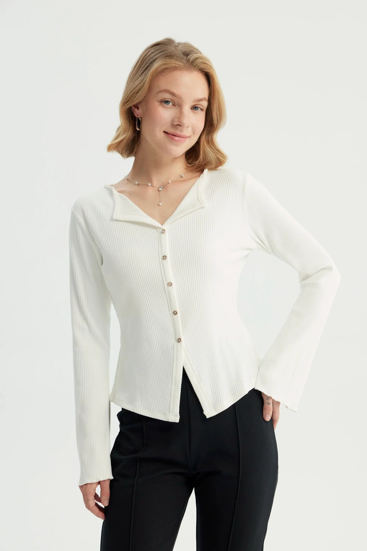 Polera Mujer Slim Crudo
