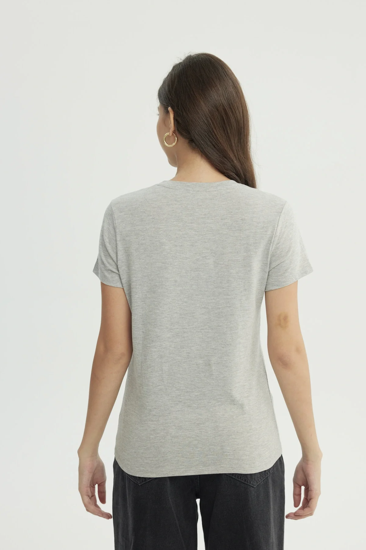 Polera Mujer Slim Gris Melange - Image 3