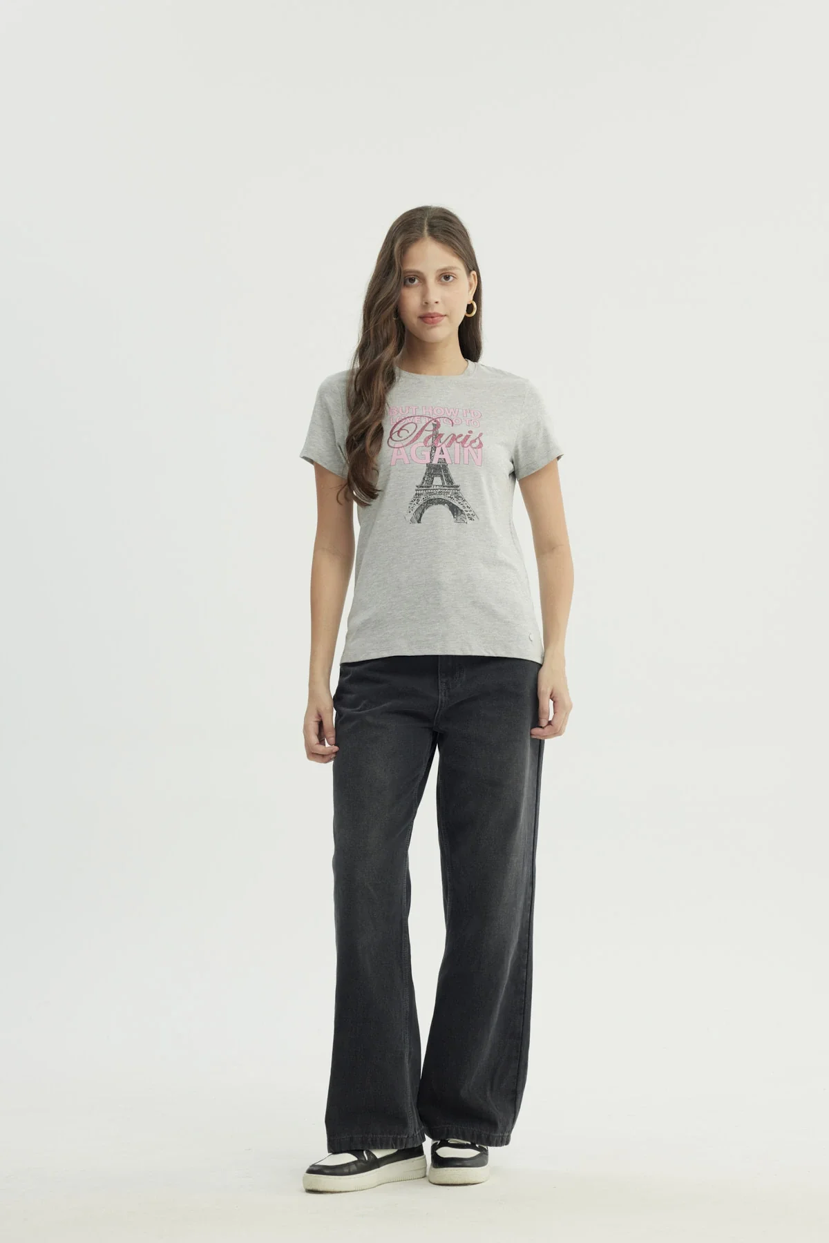 Polera Mujer Slim Gris Melange - Image 4