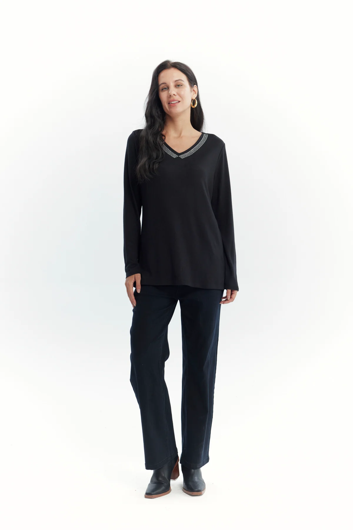 Polera Mujer Slim Negro - Image 4