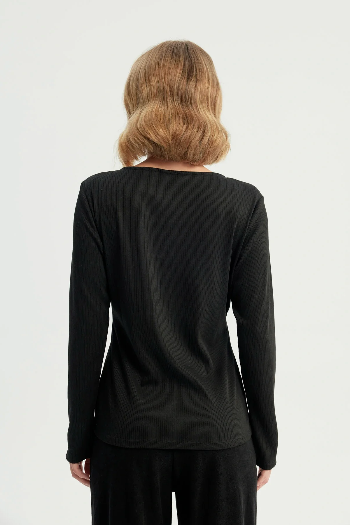 Polera Mujer Slim Negro - Image 3