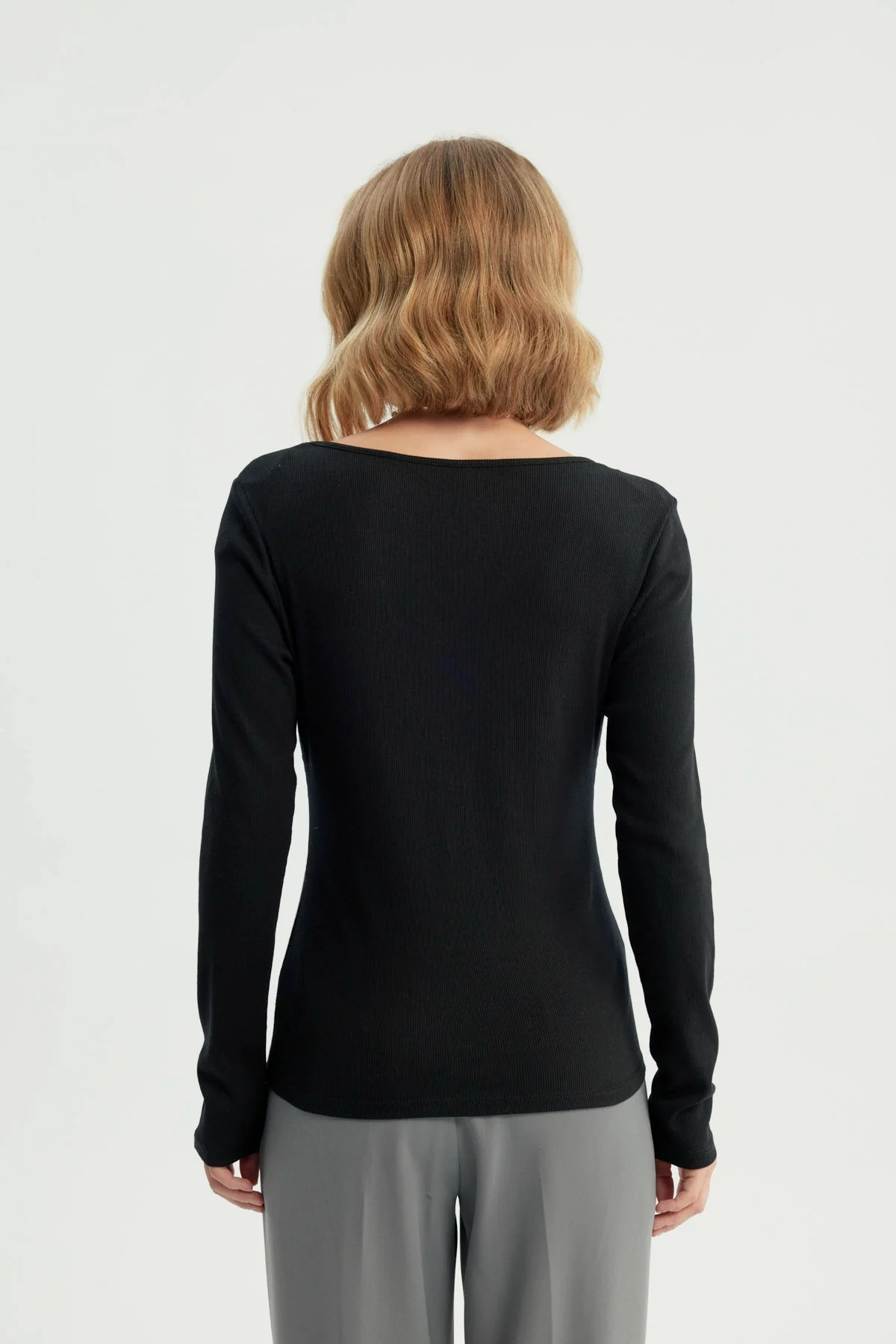 Polera Mujer Slim Negro - Image 3