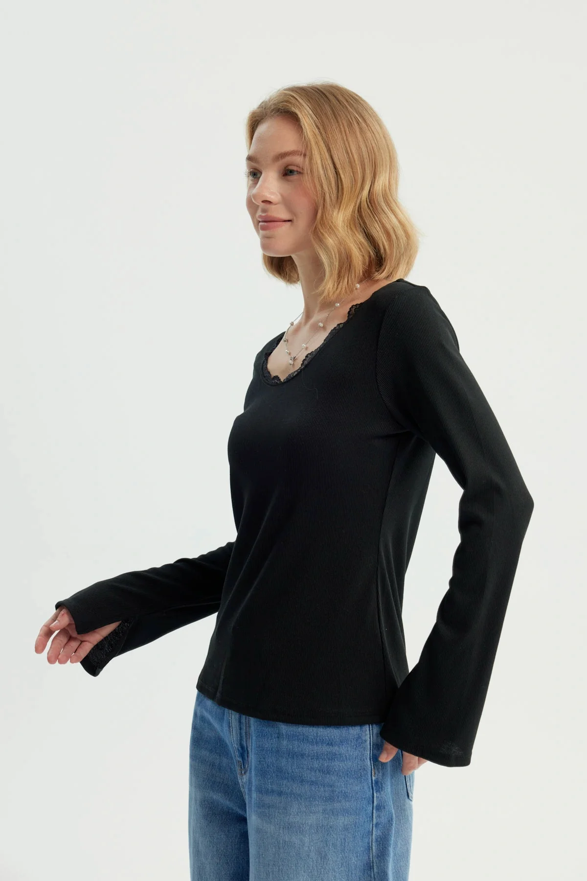 Polera Mujer Slim Negro - Image 2