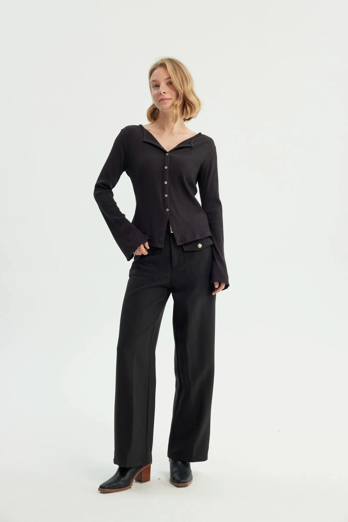 Polera Mujer Slim Negro - Image 4
