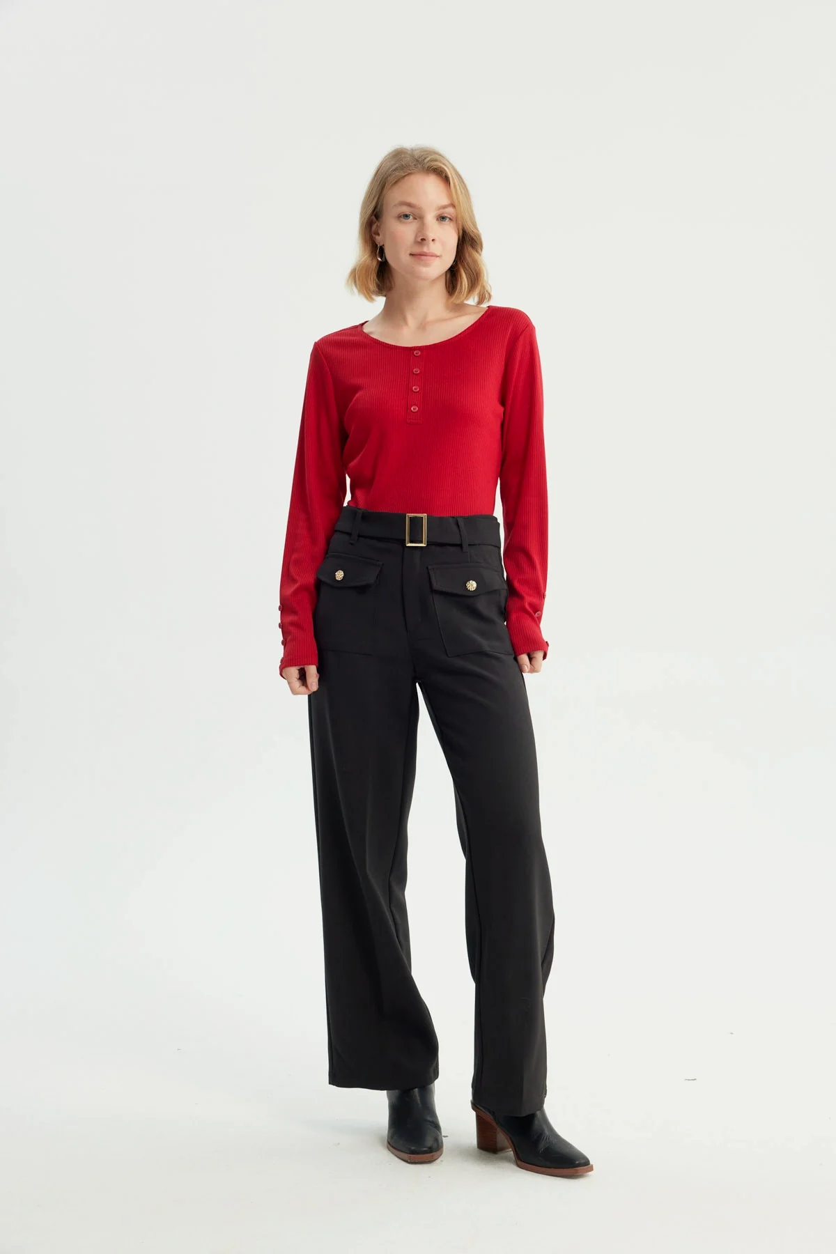 Polera Mujer Slim Rojo - Image 4