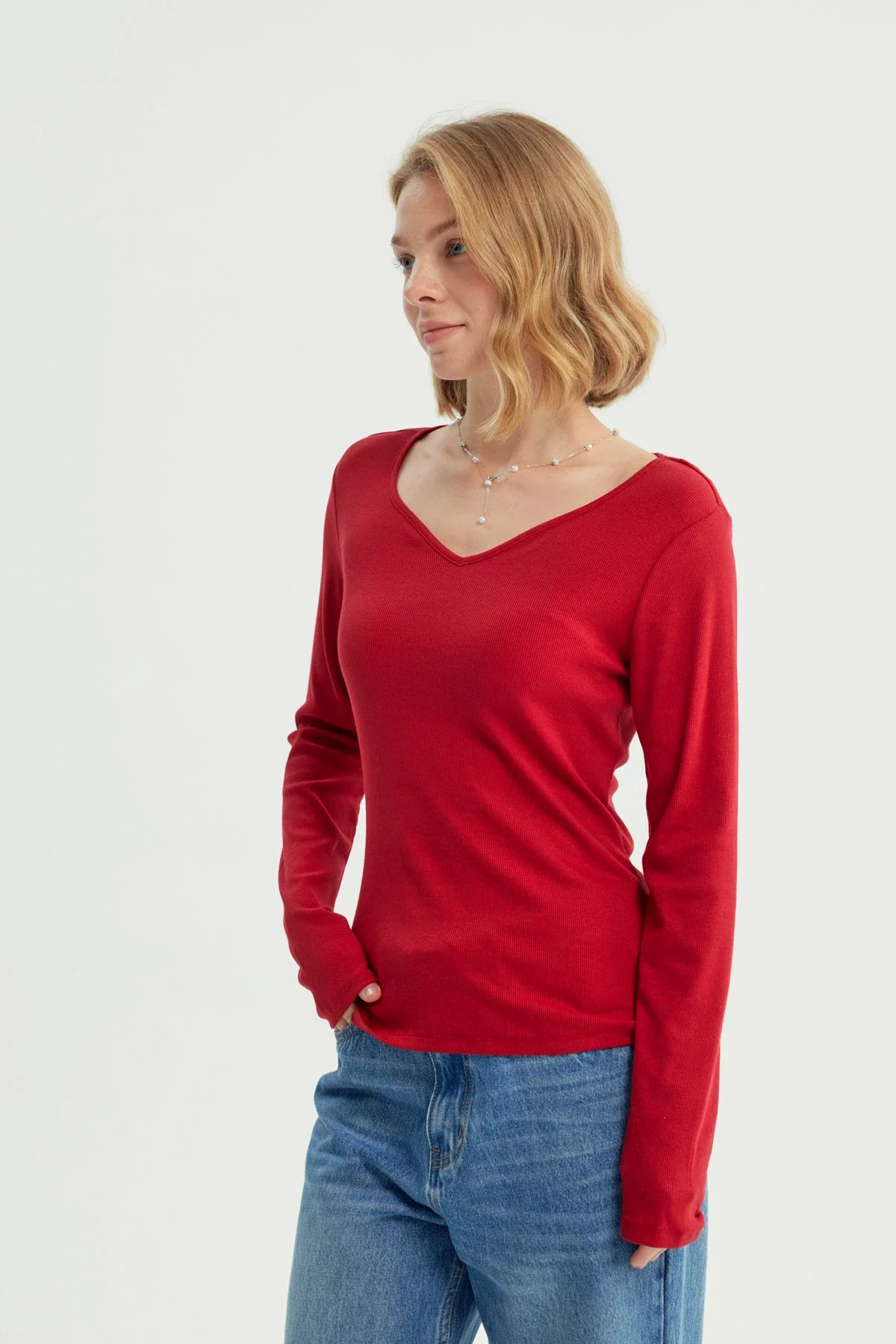 Polera Mujer Slim Rojo - Image 2