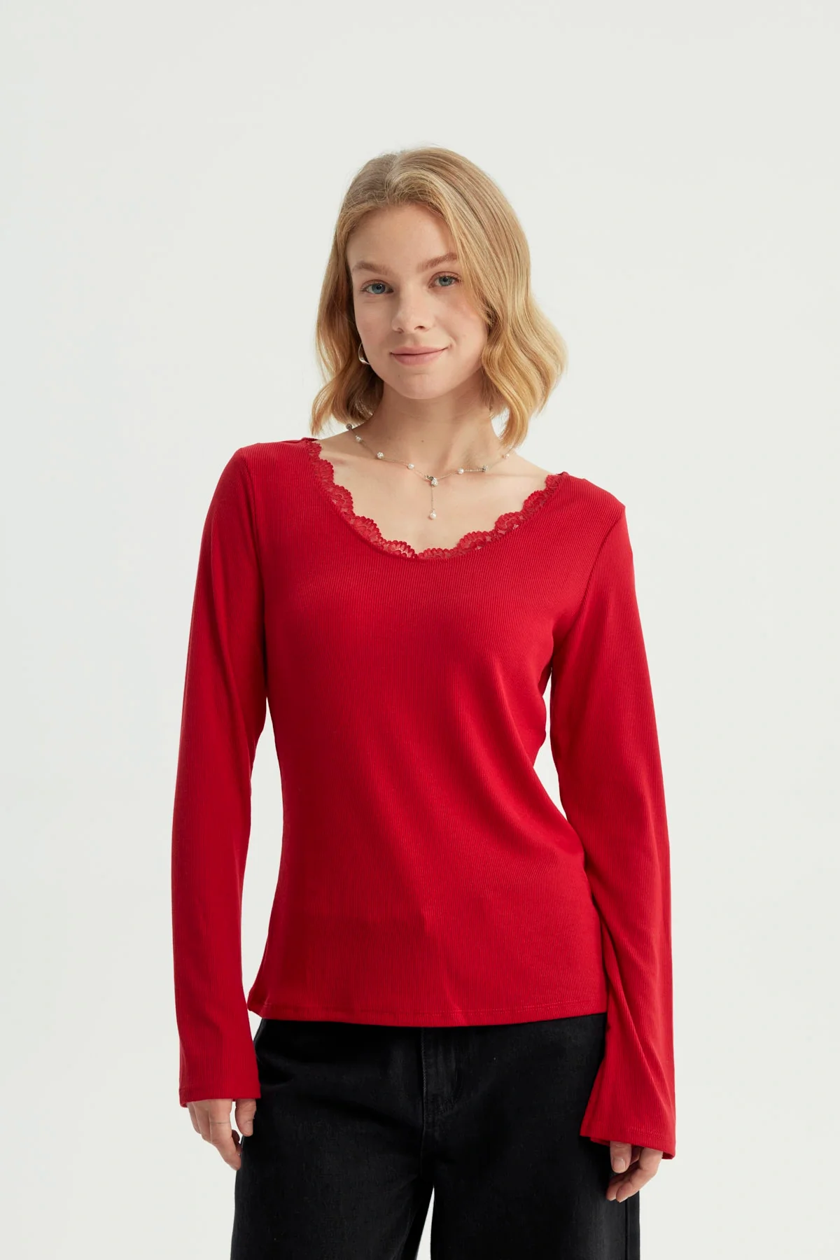 Polera Mujer Slim Rojo