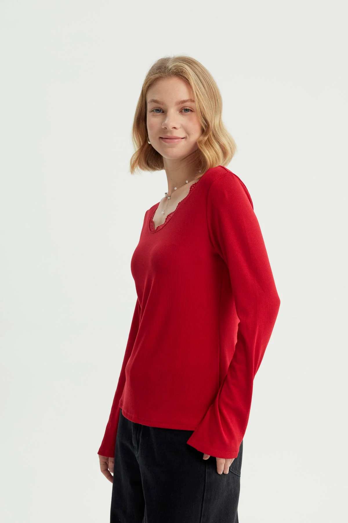 Polera Mujer Slim Rojo - Image 2
