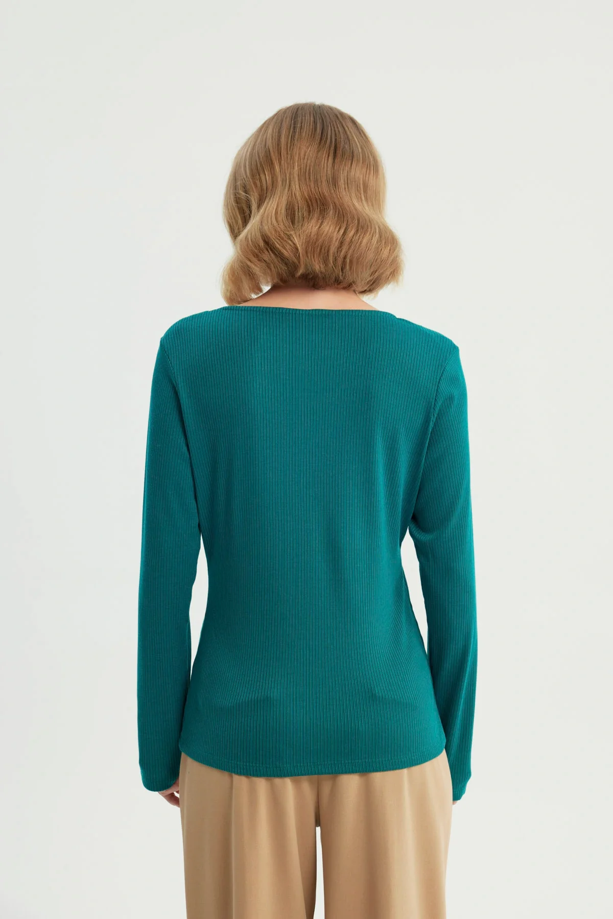 Polera Mujer Slim Verde - Image 3