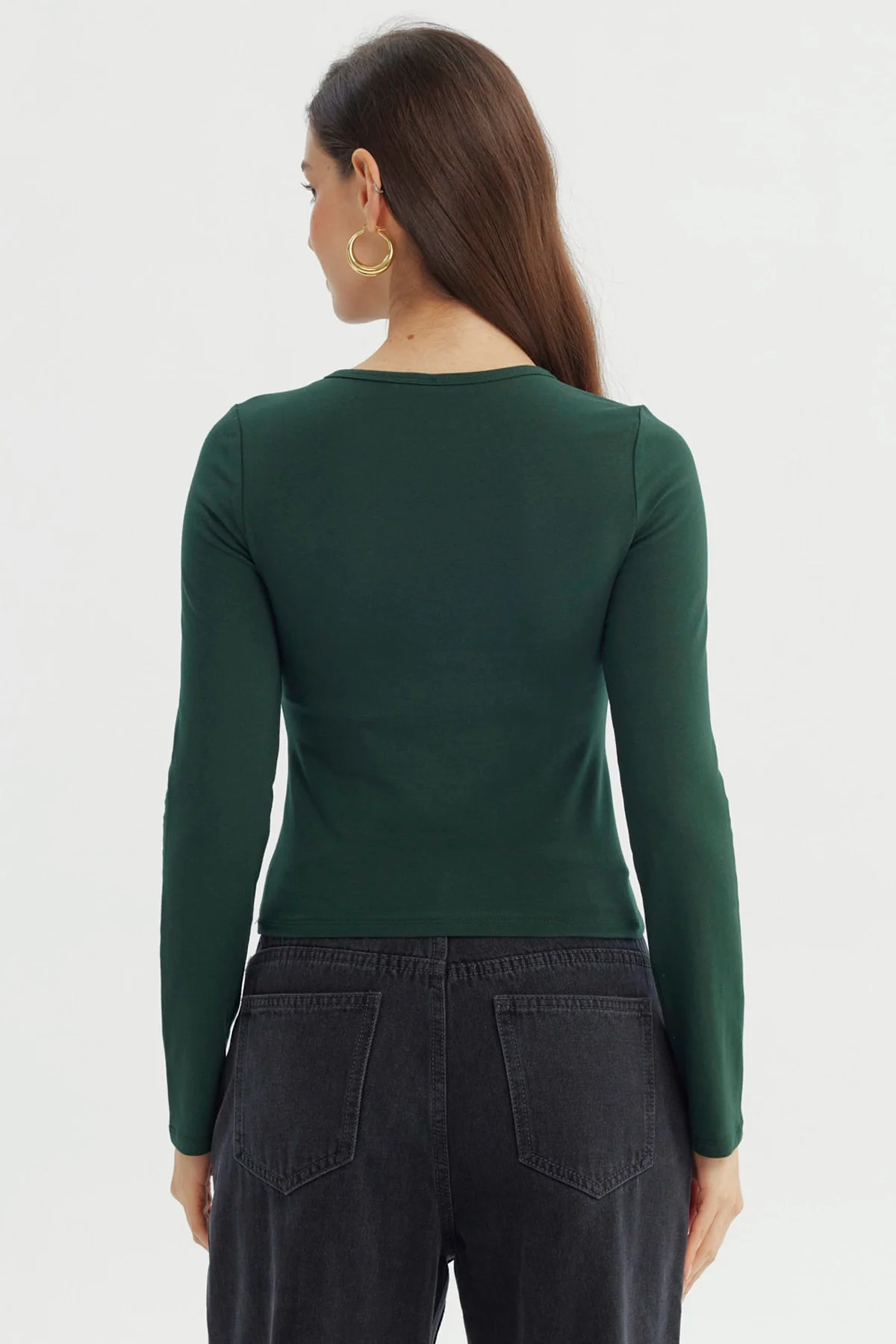 Polera Mujer Slim Verde Oscuro - Image 3