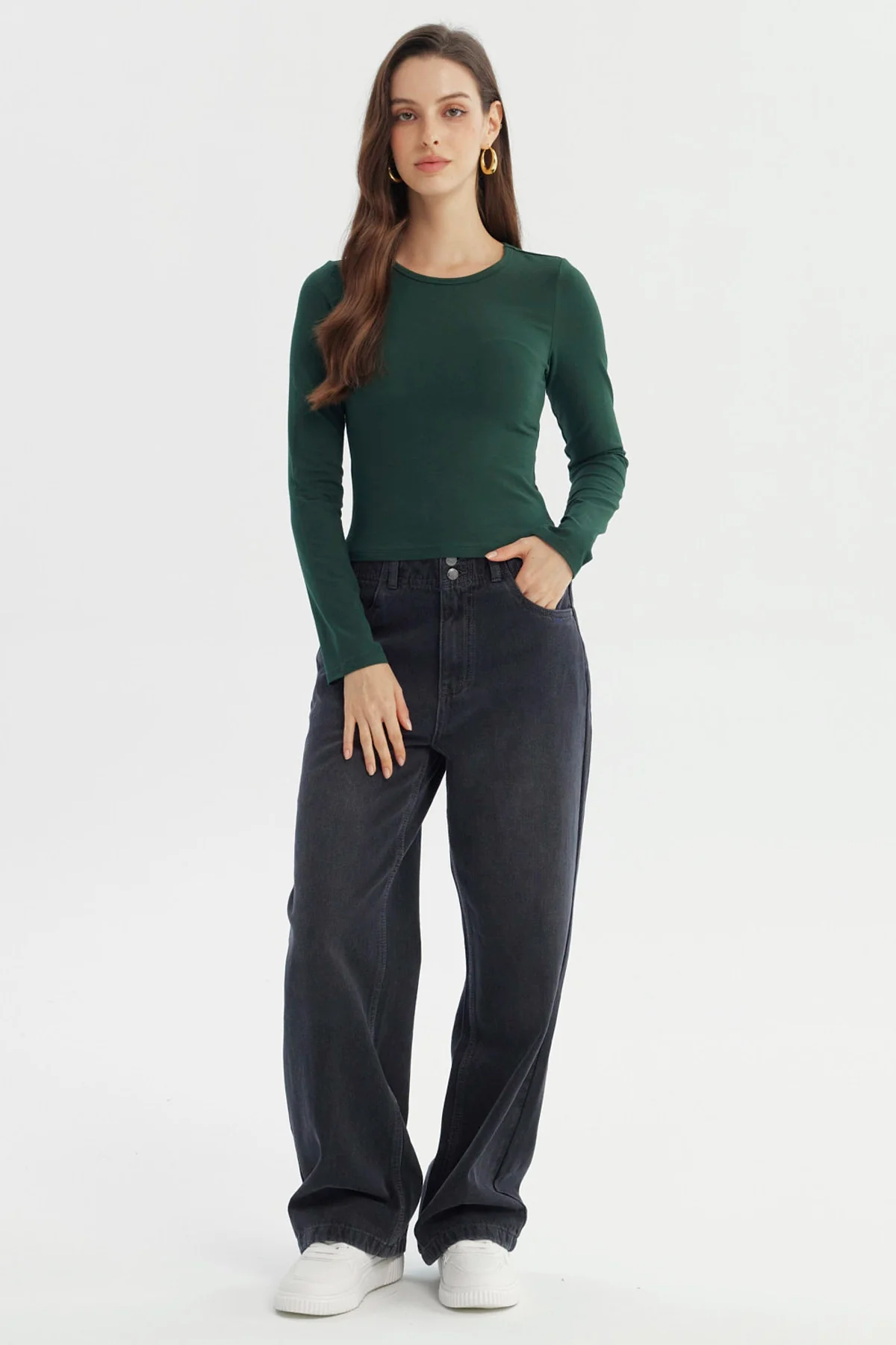 Polera Mujer Slim Verde Oscuro - Image 4
