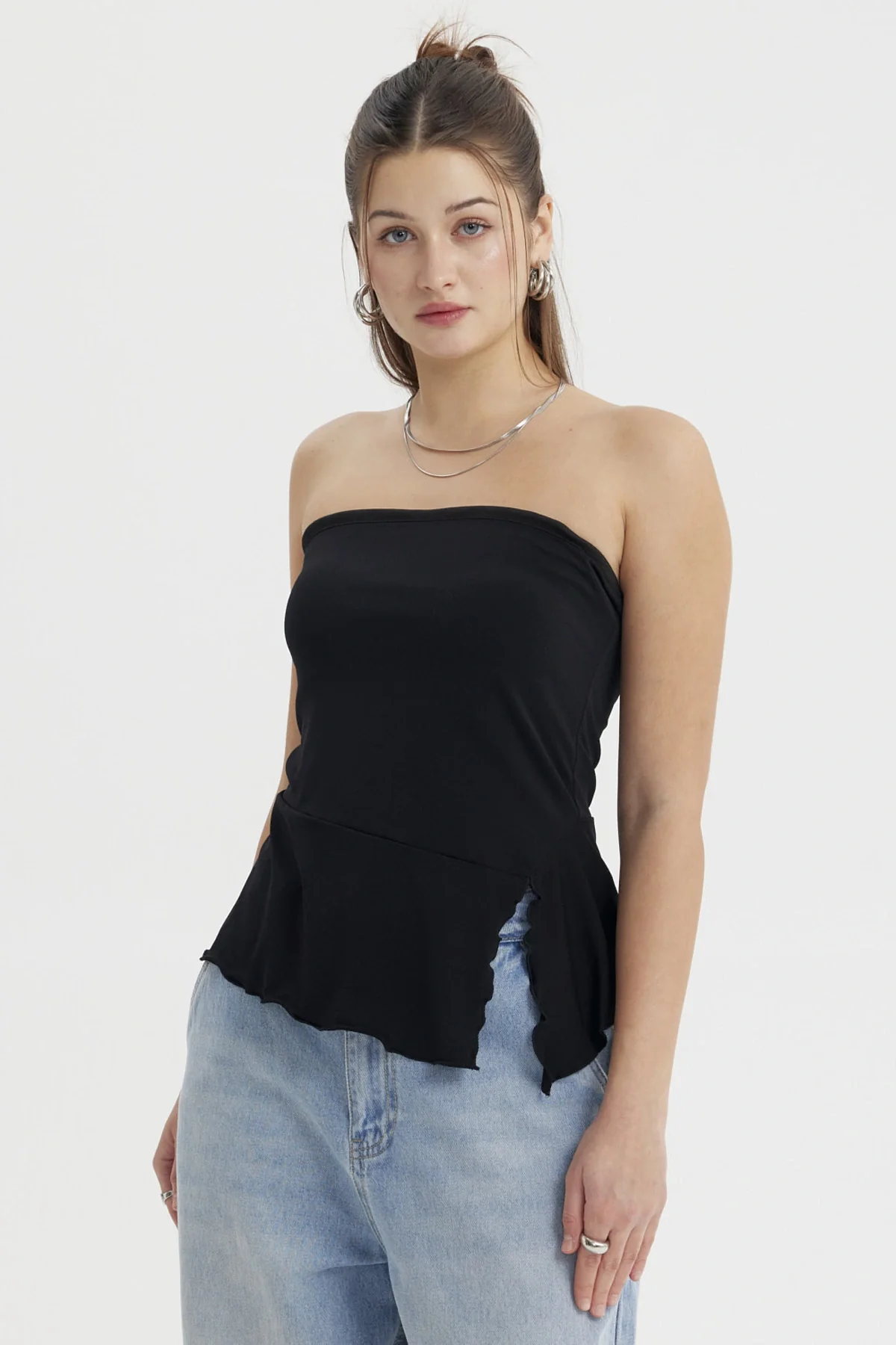 Polera Mujer Strapless Abertura Lateral Negro - Image 2