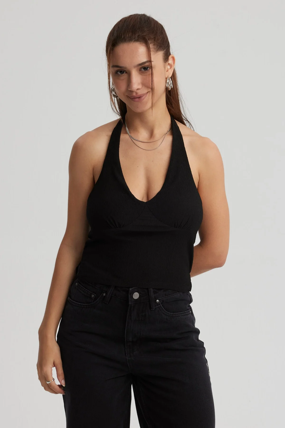 Polera Mujer Textura Negro