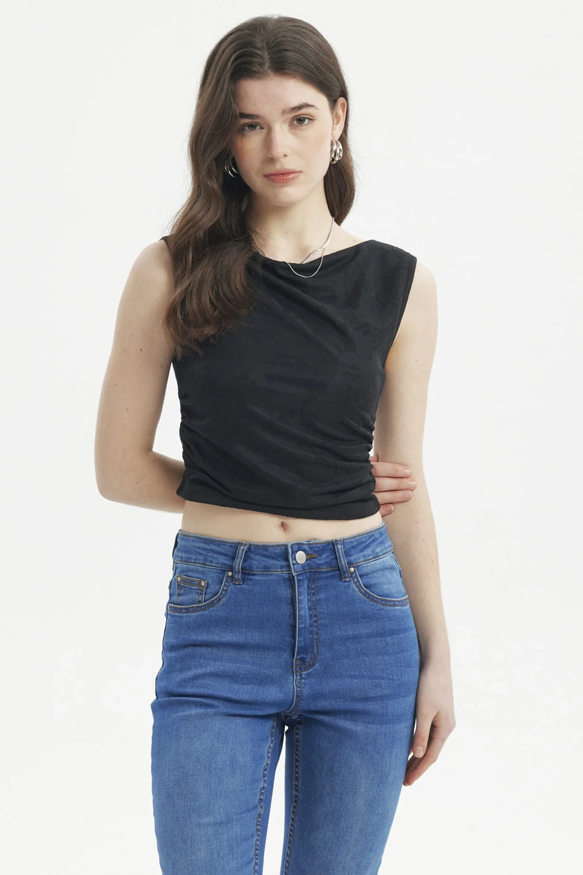 Polera Mujer Textura Negro