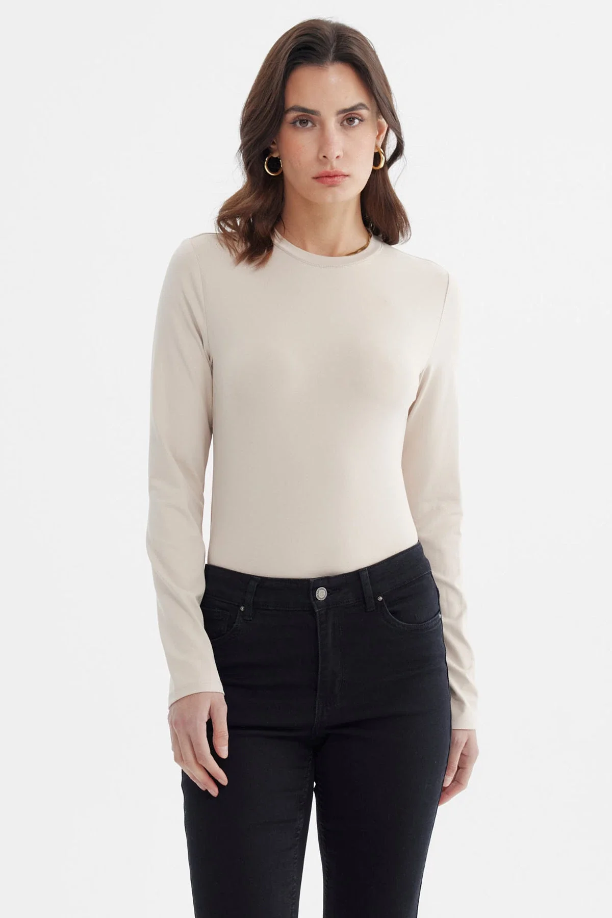 Polera Mujer Wide Leg Beige
