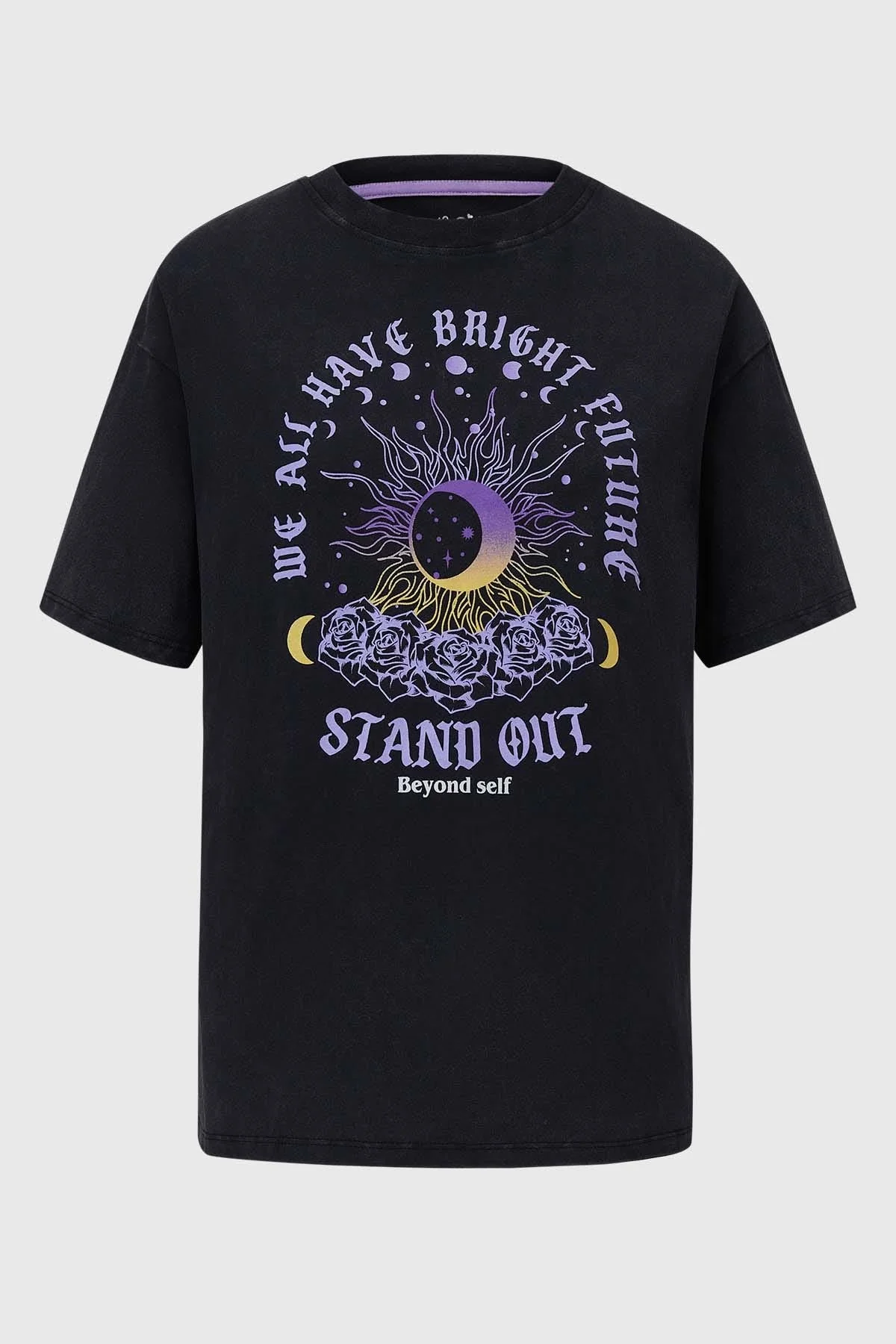 Polera Niña Oversize Larga Negro